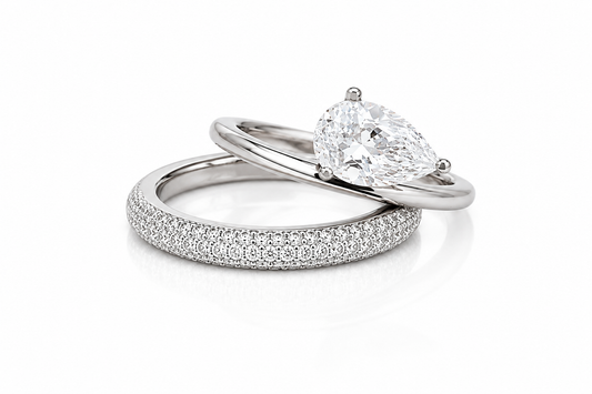 Bague double anneau poire