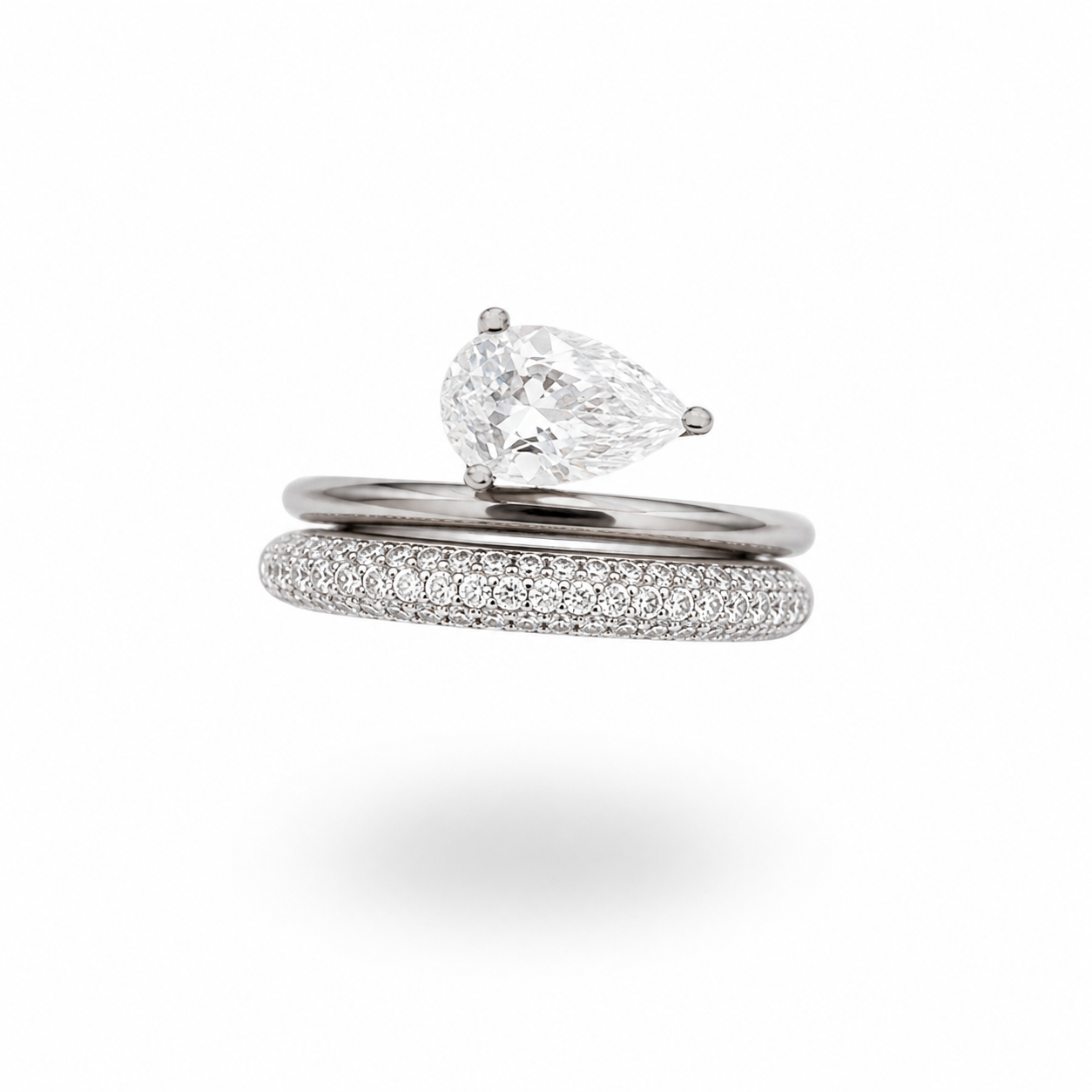 Bague double anneau poire