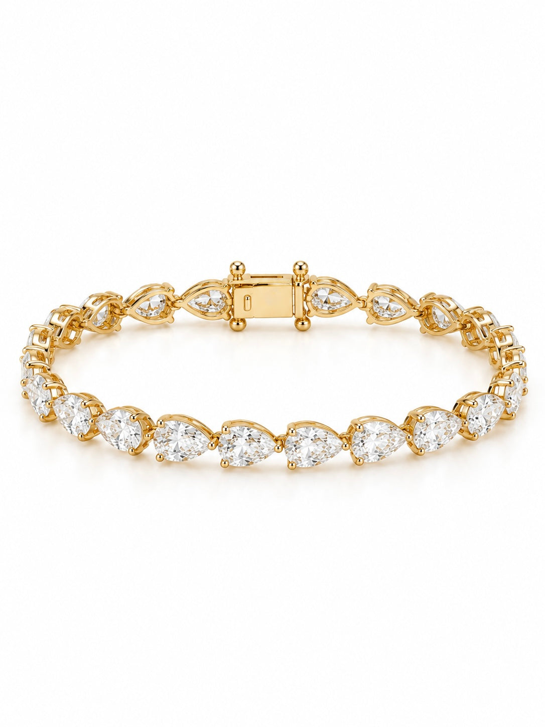 Bracelet rivière diamants poires
