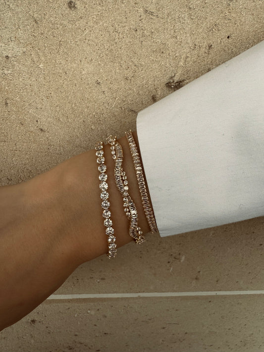 Bracelet diamants baguette
