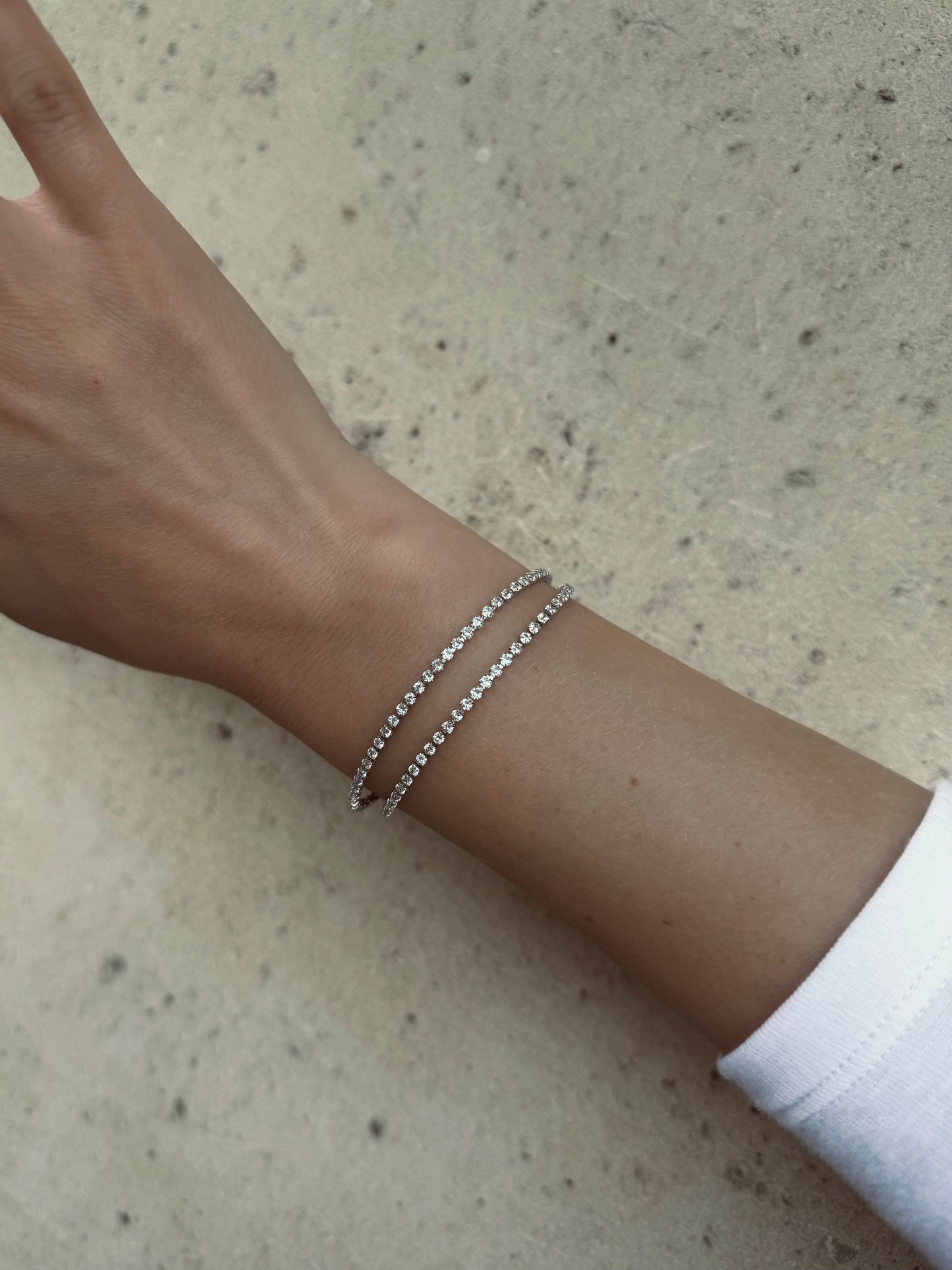 Bracelet double rivière argent