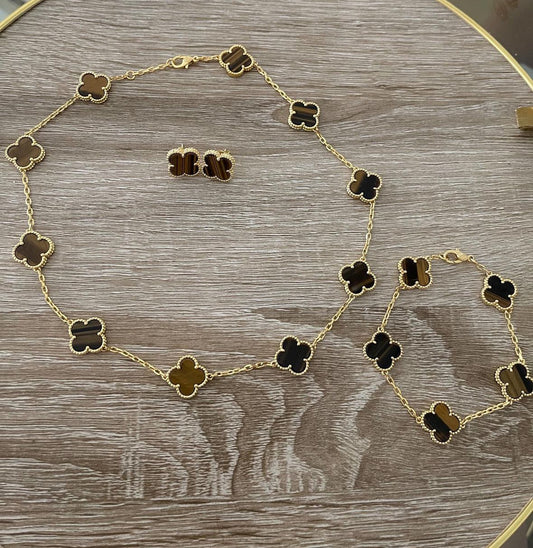 Parure or jaune / marron