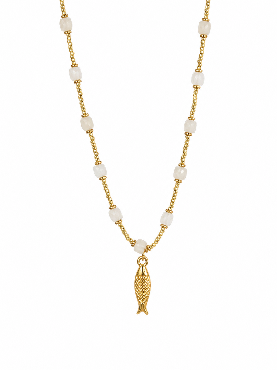 Collier poissons pierres précieuses