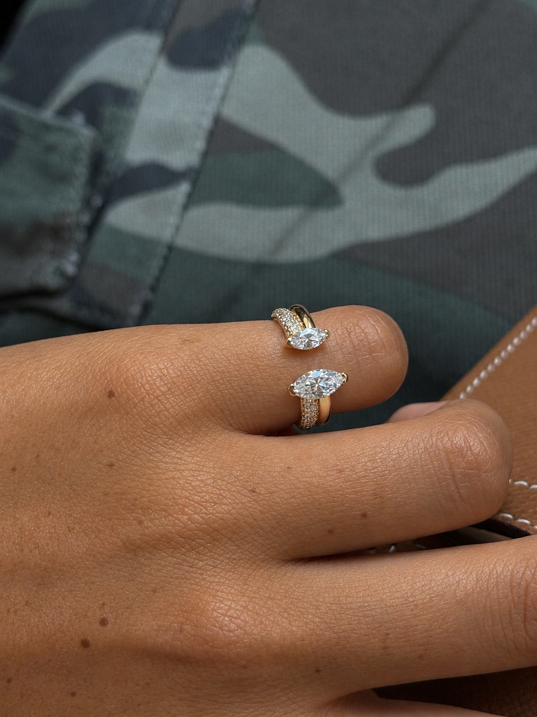 Bague Marquise duo