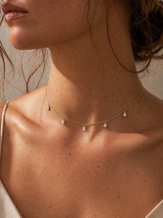 Collier gouttes pendantes