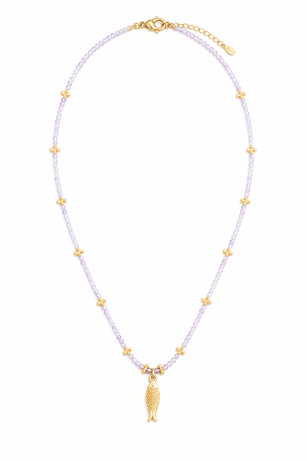 Collier poissons pierres précieuses