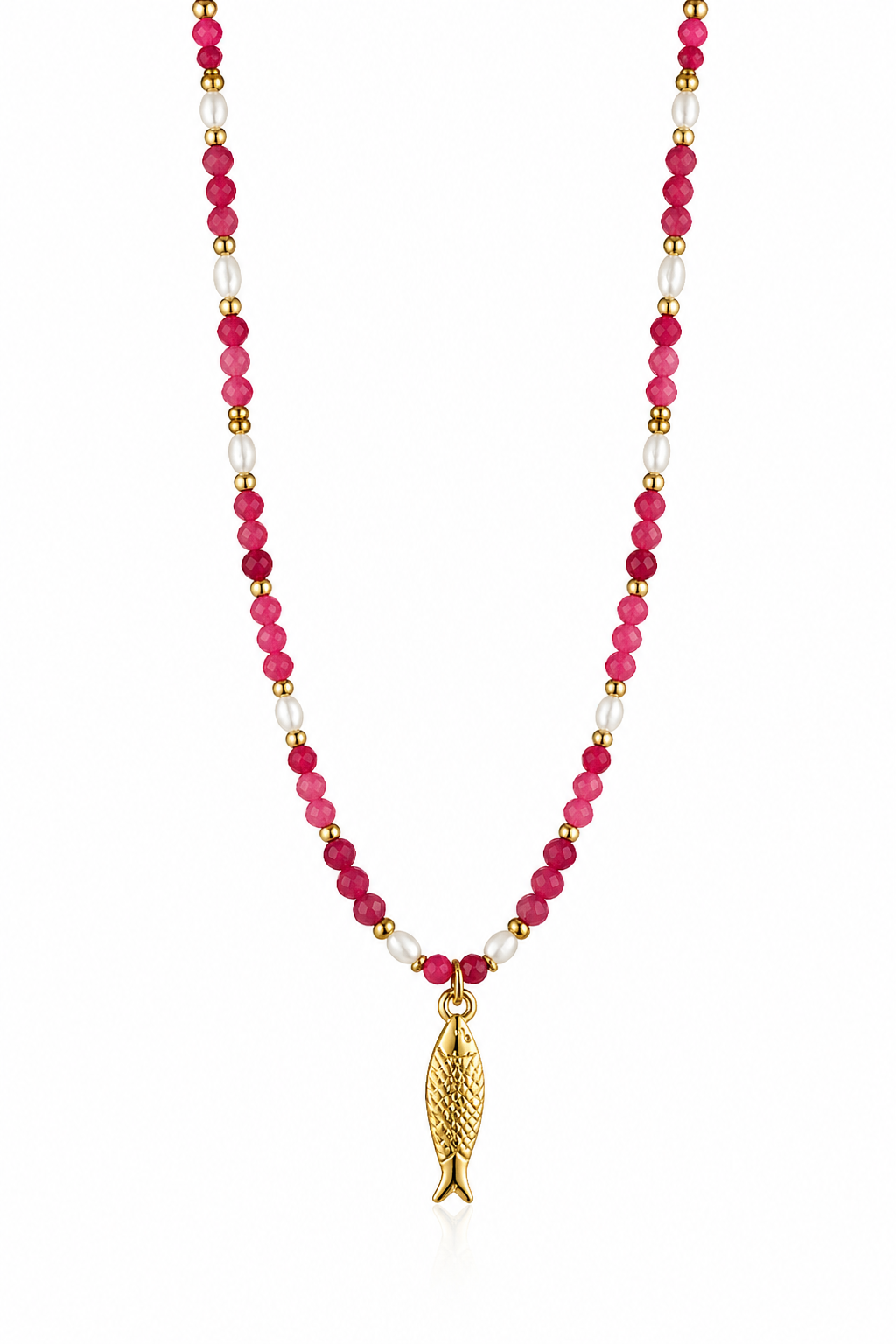 Collier poissons pierres précieuses