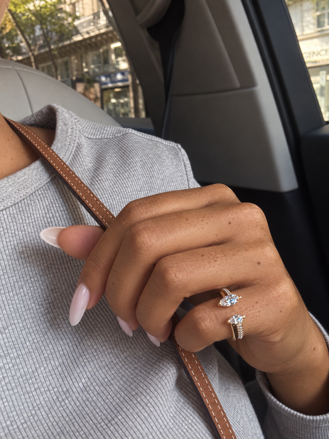 Bague Marquise duo