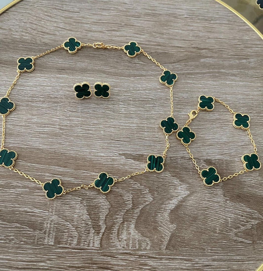 Parure or jaune / vert